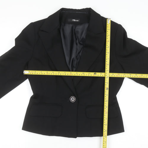 Jane Norman Women Black Blazer Size 12 Slim Fit Business Jacket