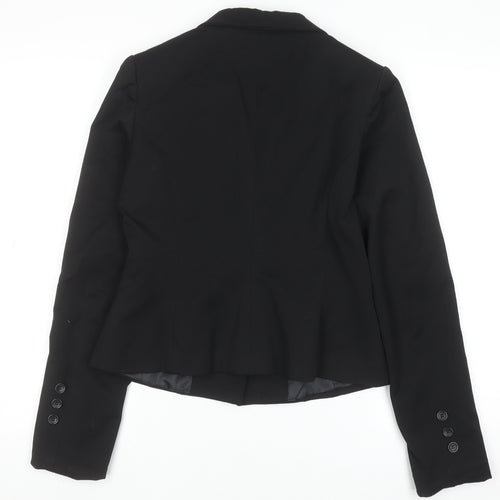 Jane Norman Women Black Blazer Size 12 Slim Fit Business Jacket