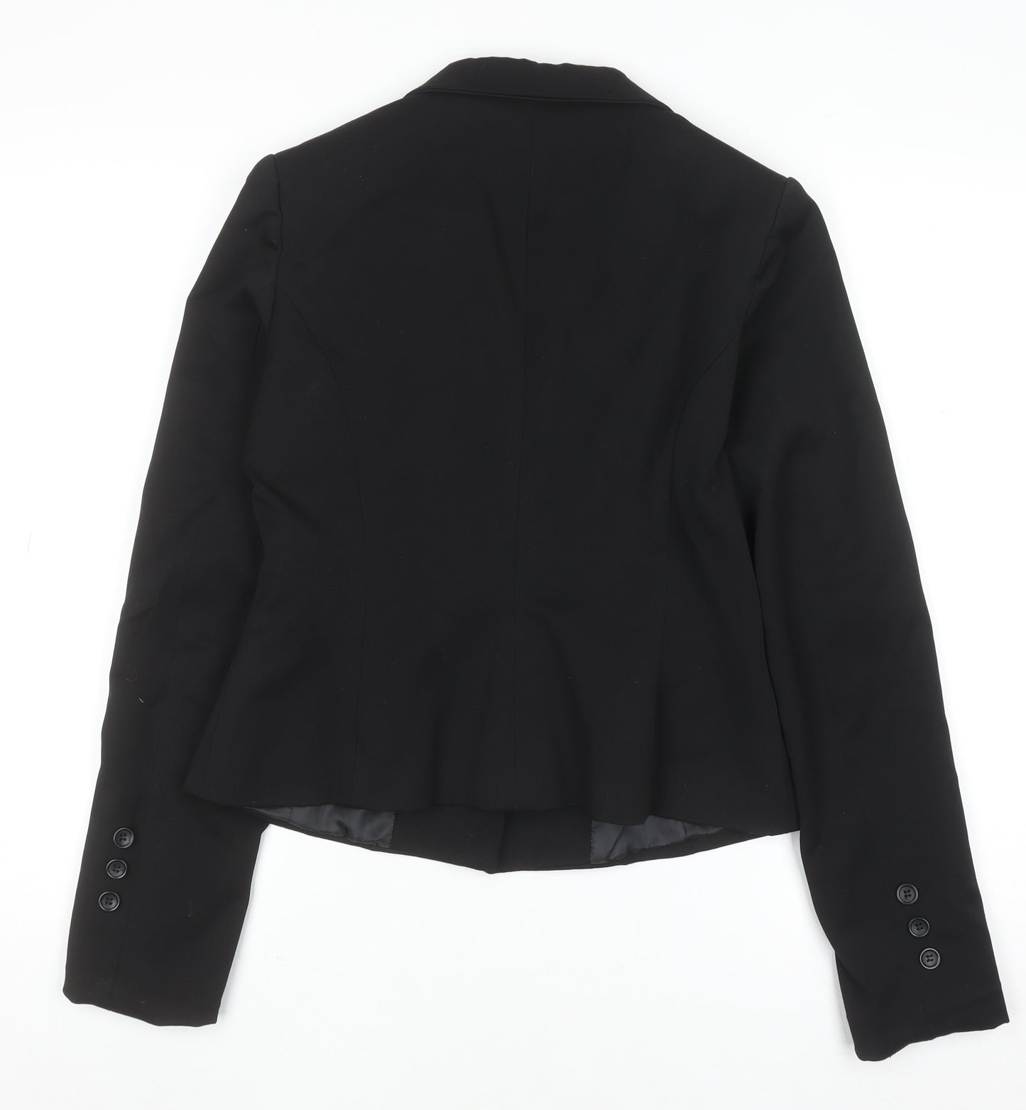 Jane Norman Women Black Blazer Size 12 Slim Fit Business Jacket