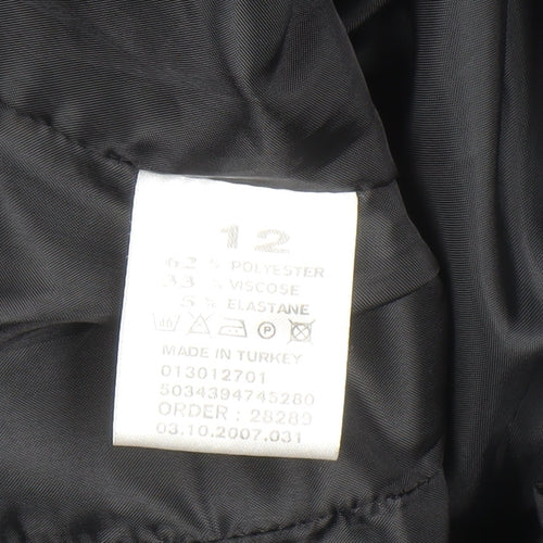 Jane Norman Women Black Blazer Size 12 Slim Fit Business Jacket