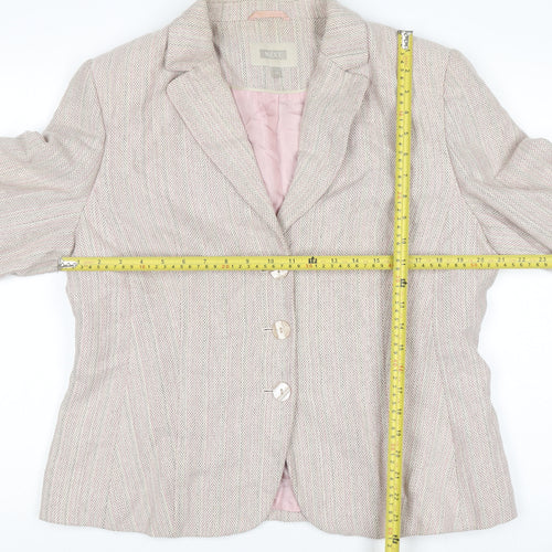 Next Women's Beige Wool Blend Blazer Jacket Size 20