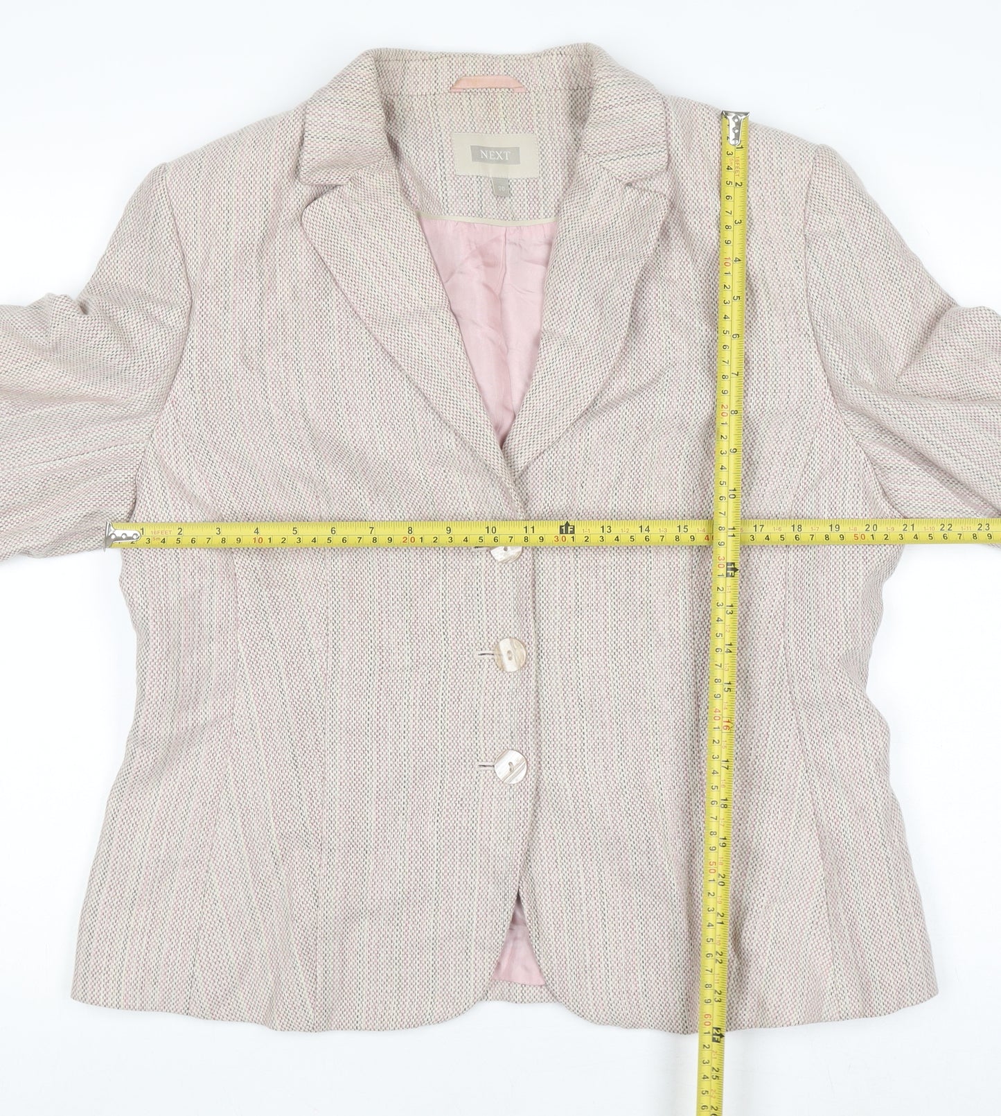Next Women's Beige Wool Blend Blazer Jacket Size 20