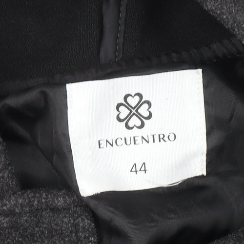 Encuentro Men's Grey Hooded Toggle Mid-Length Coat Size 44