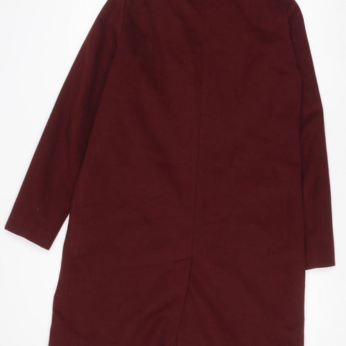 New Look Women’s Red Wool Blend Tall Mid-Length Overcoat Size 12