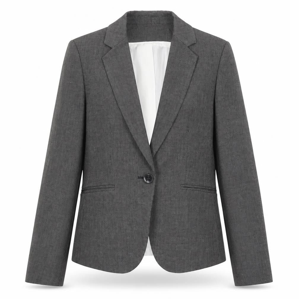 H&M Women Grey Blazer Jacket Size 8 Slim Fit Business Workwear