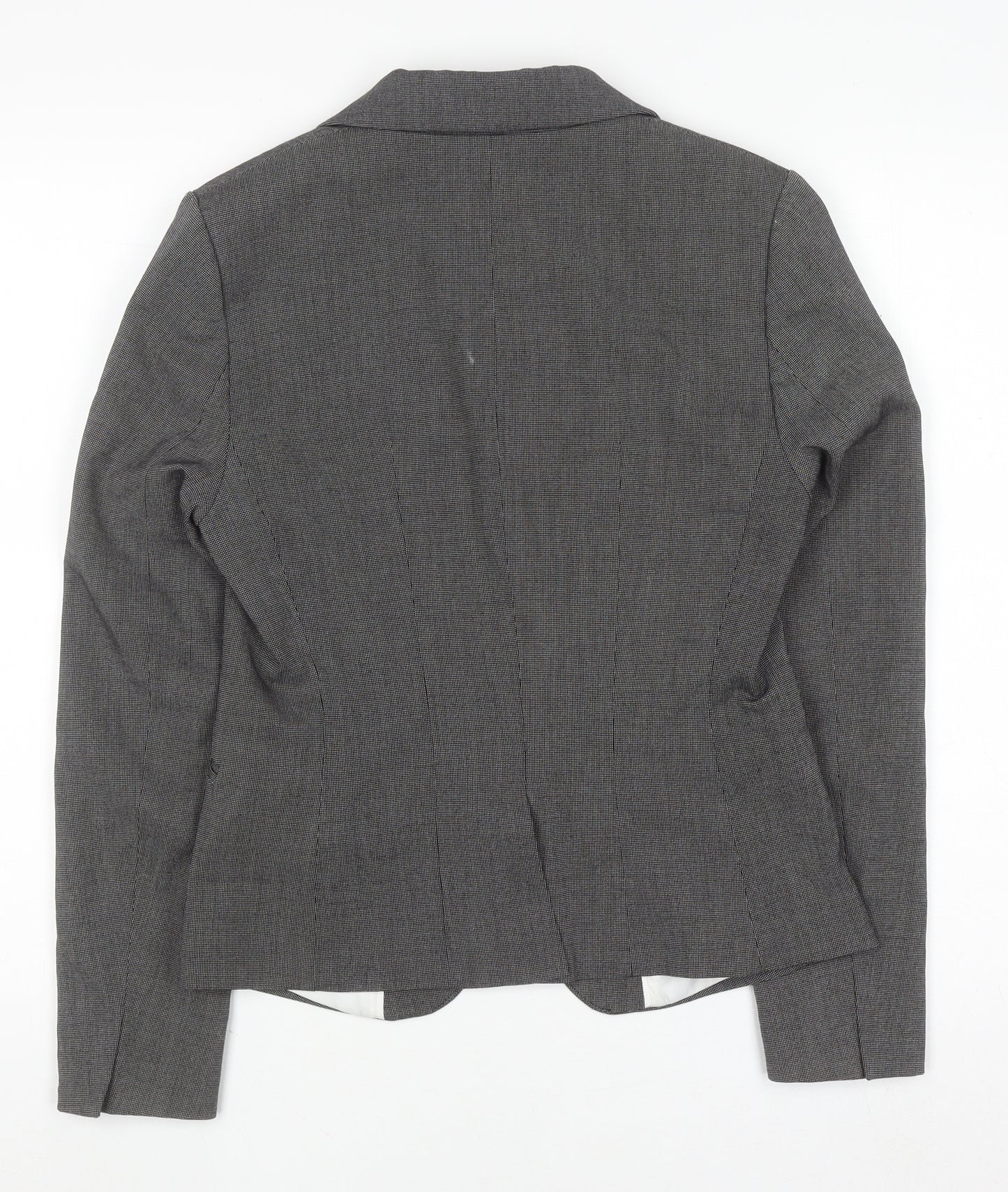 H&M Women Grey Blazer Jacket Size 8 Slim Fit Business Workwear
