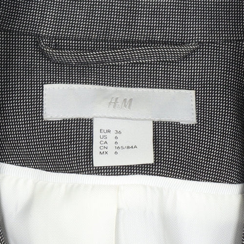 H&M Women Grey Blazer Jacket Size 8 Slim Fit Business Workwear