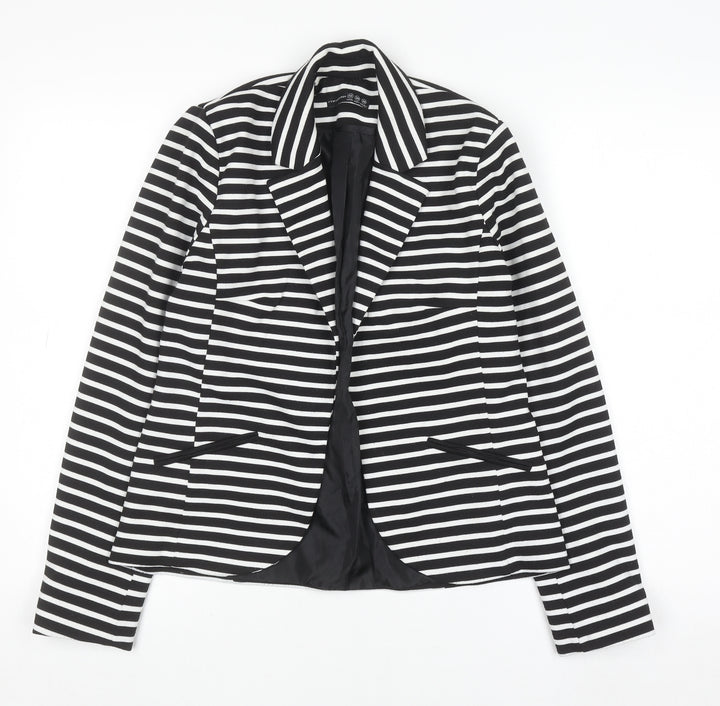 Atmosphere Women’s Black White Striped Blazer Size 10