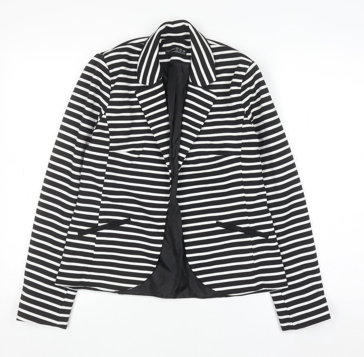 Atmosphere Women’s Black White Striped Blazer Size 10
