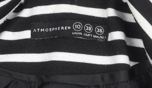 Atmosphere Women’s Black White Striped Blazer Size 10