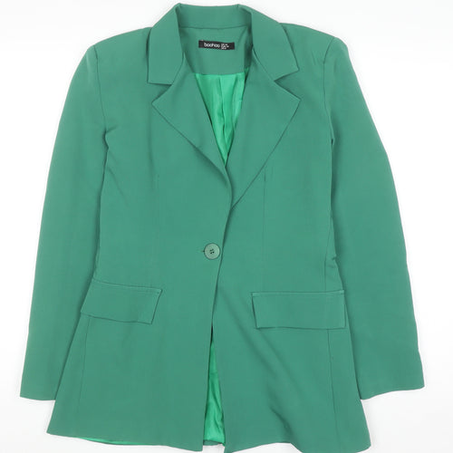 Boohoo Women’s Green Long Sleeve Blazer Jacket UK 12
