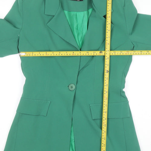 Boohoo Women’s Green Long Sleeve Blazer Jacket UK 12