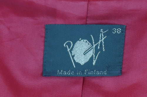 Pelikán Womens Red Wool Blend Velvet Collar Blazer Jacket Size 12