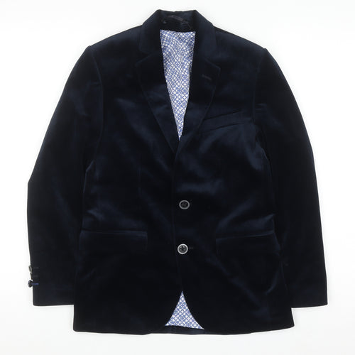 1880 Club Teens Blue Velvet Blazer Jacket Size 8 Formal Single Breasted