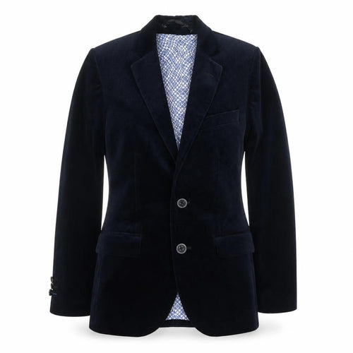 1880 Club Teens Blue Velvet Blazer Jacket Size 8 Formal Single Breasted