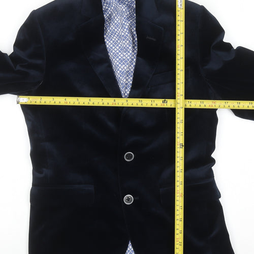 1880 Club Teens Blue Velvet Blazer Jacket Size 8 Formal Single Breasted