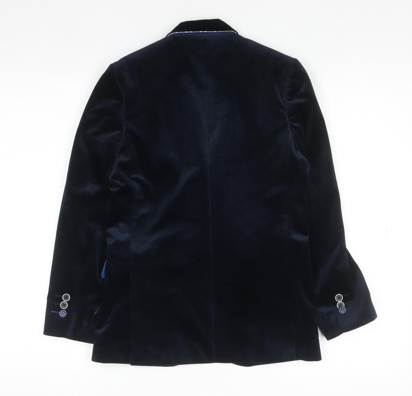 1880 Club Teens Blue Velvet Blazer Jacket Size 8 Formal Single Breasted