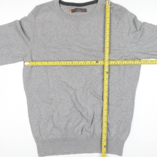 Ben Sherman Men's Grey Cotton Crew Neck Jumper Size M