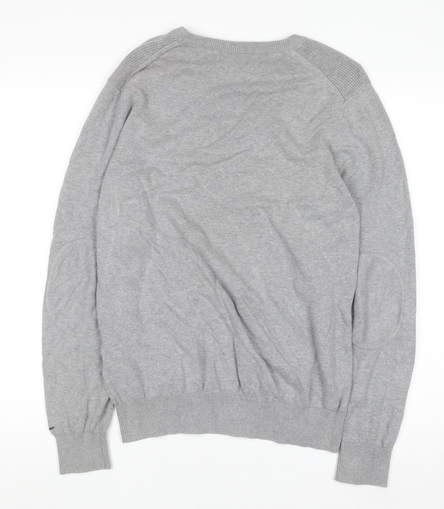 Ben Sherman Men's Grey Cotton Crew Neck Jumper Size M
