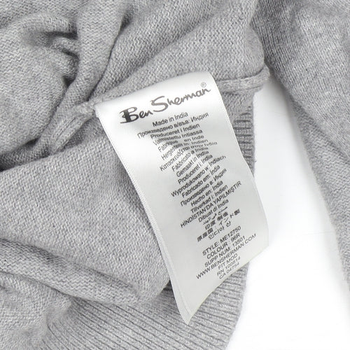Ben Sherman Men's Grey Cotton Crew Neck Jumper Size M