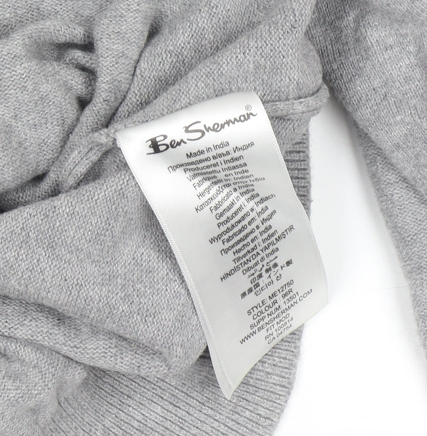 Ben Sherman Men's Grey Cotton Crew Neck Jumper Size M