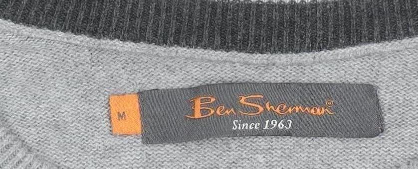 Ben Sherman Men's Grey Cotton Crew Neck Jumper Size M