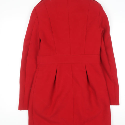 Next Women's Red Double-Breasted Pea Coat Size 6