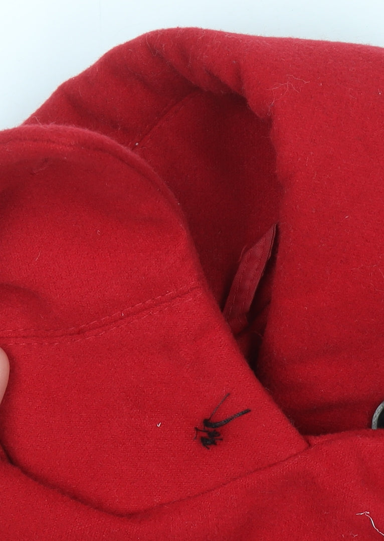 Next Women's Red Double-Breasted Pea Coat Size 6