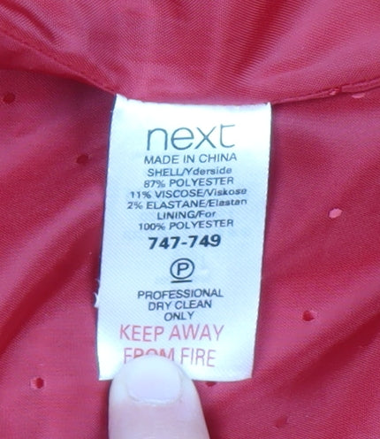 Next Women's Red Double-Breasted Pea Coat Size 6
