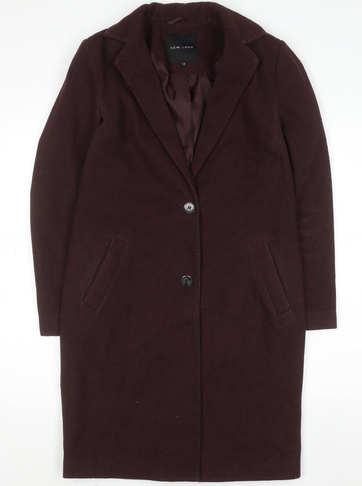 New Look Women's Brown Wool Blend Mid-Length Blazer Coat UK 6
