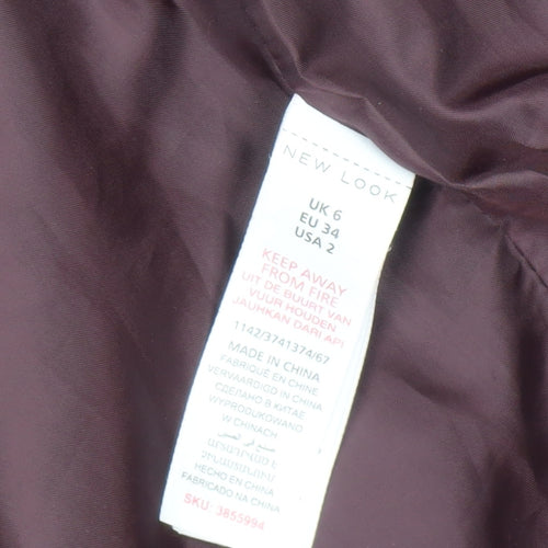 New Look Women's Brown Wool Blend Mid-Length Blazer Coat UK 6