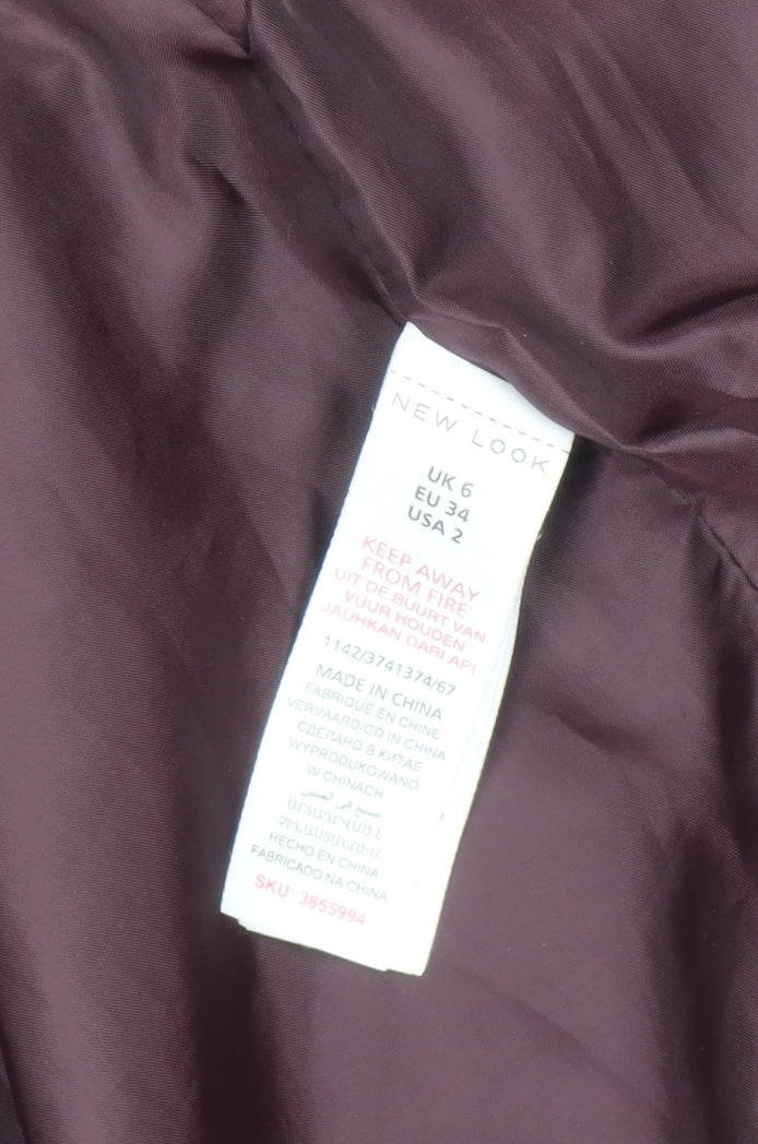 New Look Women's Brown Wool Blend Mid-Length Blazer Coat UK 6