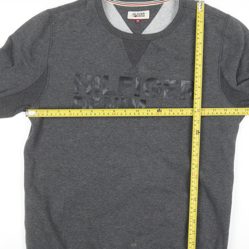 Tommy Hilfiger Denim Mens Grey Logo Crew Neck Sweatshirt Size M