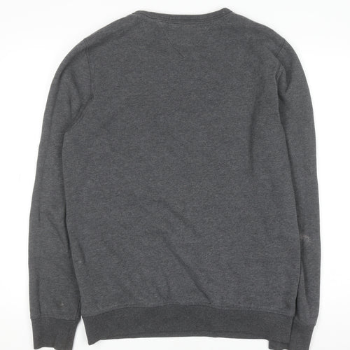 Tommy Hilfiger Denim Mens Grey Logo Crew Neck Sweatshirt Size M