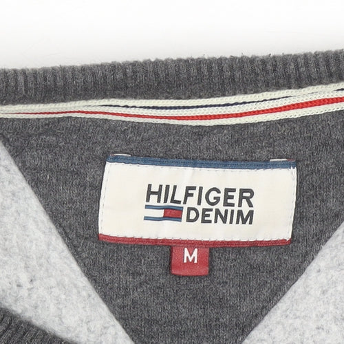 Tommy Hilfiger Denim Mens Grey Logo Crew Neck Sweatshirt Size M