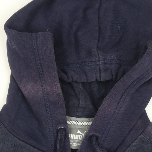 Puma Men's Blue Pullover Hoodie Size M Graphic Sports Fleece