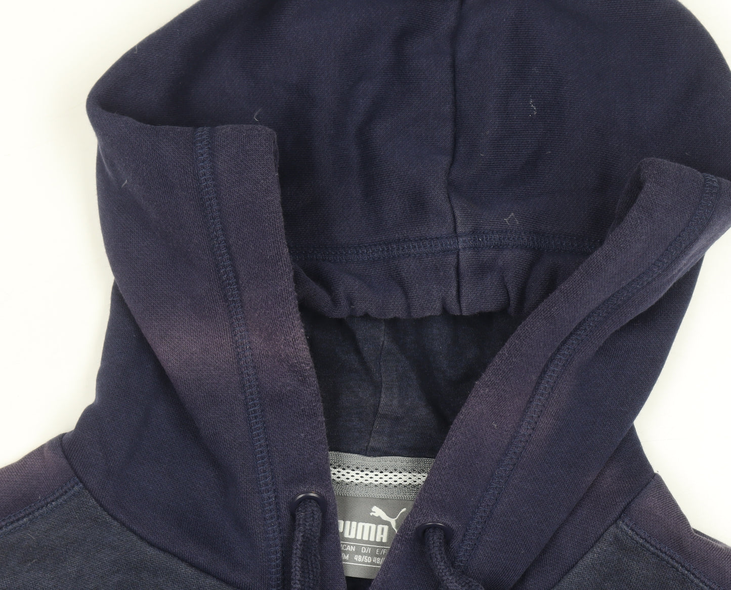 Puma Men's Blue Pullover Hoodie Size M Graphic Sports Fleece