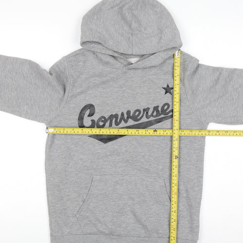 Converse Boys Grey Pullover Hoodie 12-13 Years Cotton Blend Fleece