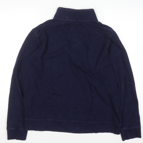 Stafford Men's Blue 1/4 Zip Cotton Sweatshirt - Size L