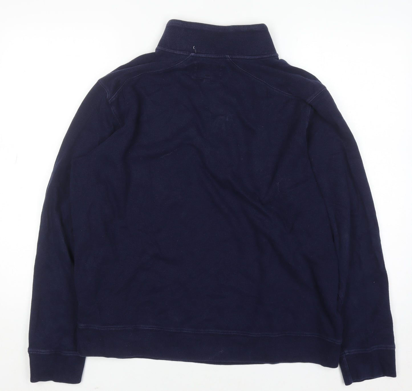 Stafford Men's Blue 1/4 Zip Cotton Sweatshirt - Size L