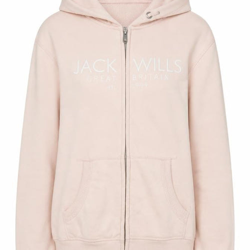 Jack Wills Girls Pink Full Zip Logo Hoodie 11-12 Years