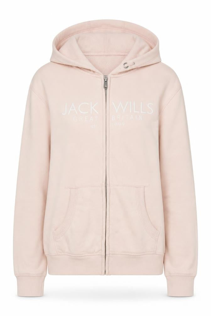 Jack Wills Girls Pink Full Zip Logo Hoodie 11-12 Years