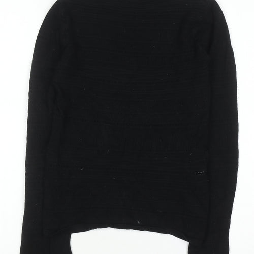 Warehouse Women Black Size 10 Mock Neck Long Sleeve Knit Jumper