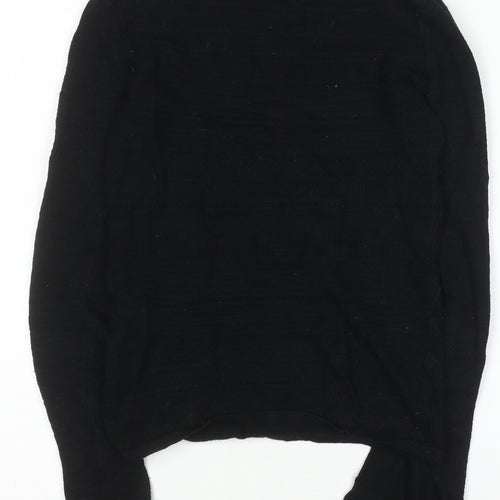 Warehouse Women Black Size 10 Mock Neck Long Sleeve Knit Jumper