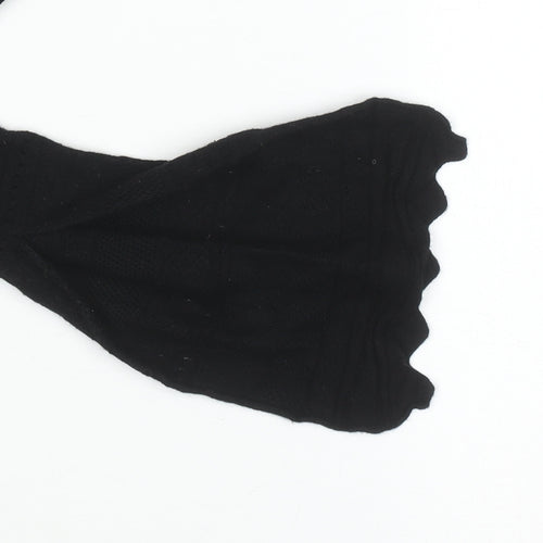 Warehouse Women Black Size 10 Mock Neck Long Sleeve Knit Jumper