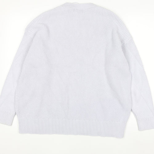 Marks and Spencer Women’s Pale Lilac Diamond Knit Cotton Jumper XL