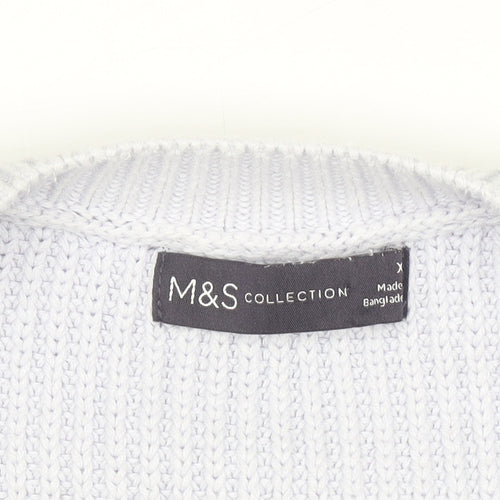 Marks and Spencer Women’s Pale Lilac Diamond Knit Cotton Jumper XL