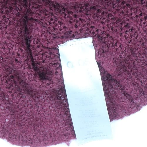 ASOS Women Red Chunky Knit Long Sleeve Pullover Jumper Size 10