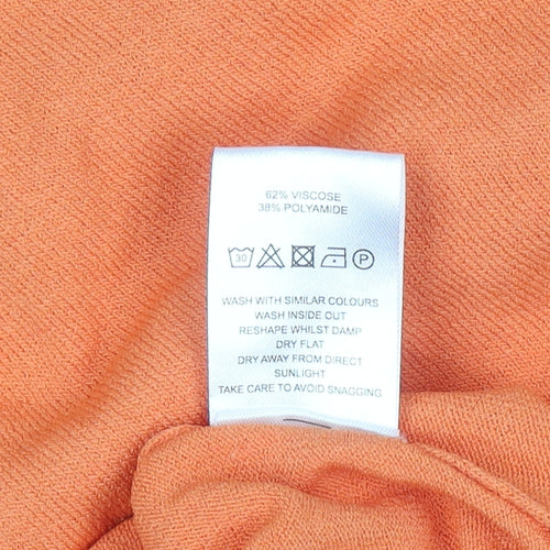 Oliver Bonas Women's Orange Size 12 Ruffle Crew Neck Long Sleeve Jumper
