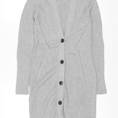 Banana Republic Women’s Grey V-Neck Longline Cardigan XS